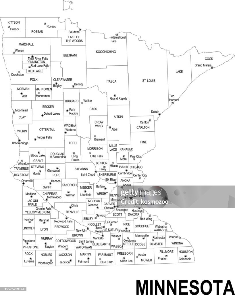 Outline map of Minnesota