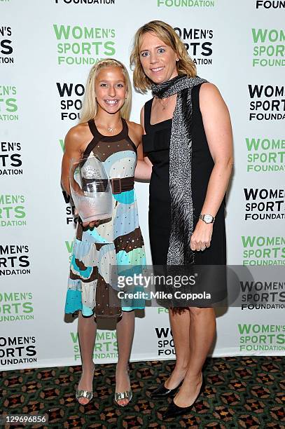 Winter Vinecki accepts the Annika Inspiration award presented by Annika Sorenstein during the 32nd Annual Salute To Women In Sports Gala at Cipriani...