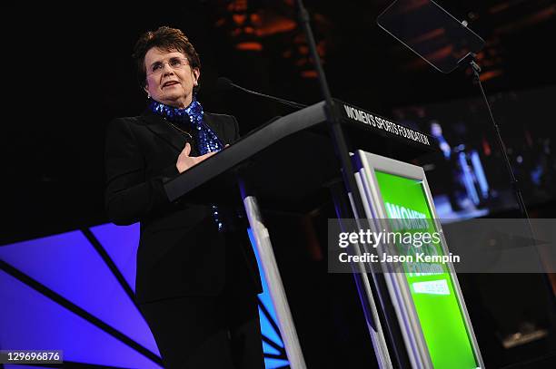 Billie Jean King attends the 32nd Annual Salute To Women In Sports Gala at Cipriani Wall Street on October 19, 2011 in New York City.