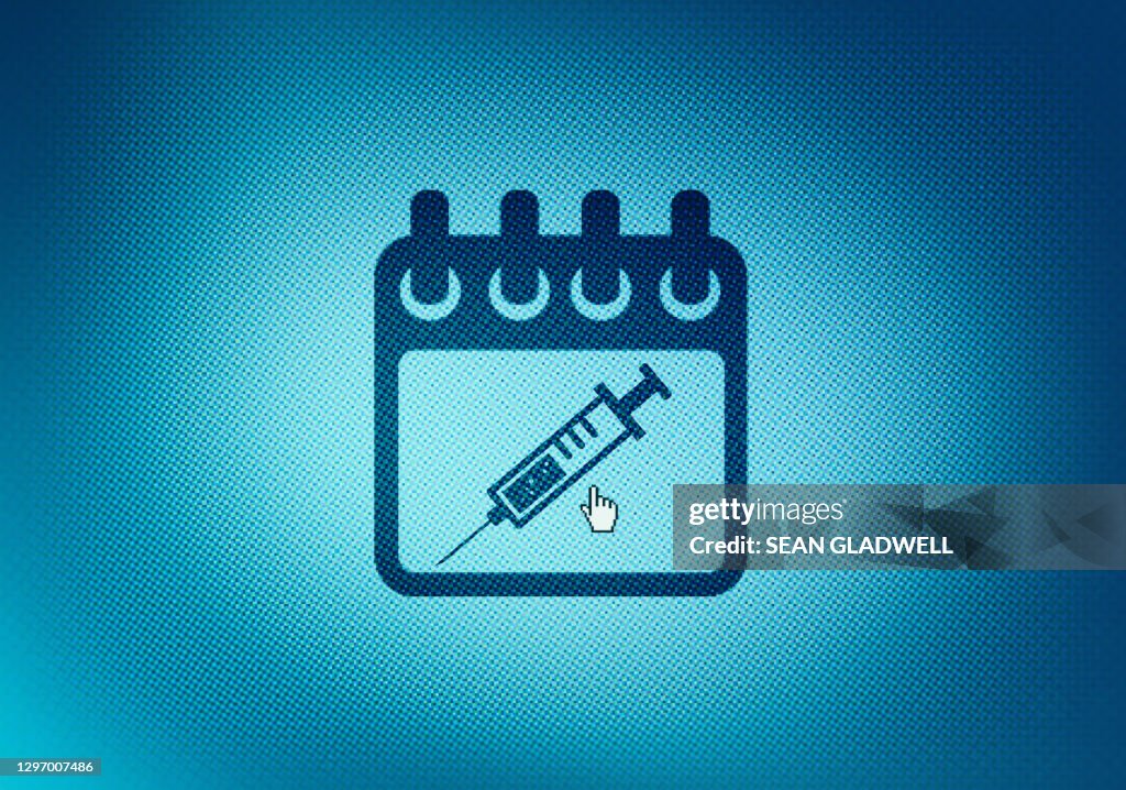 Calendar icon with syringe