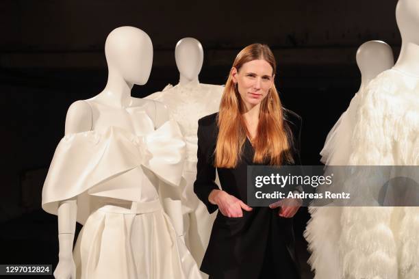 In this image released on January 18, Johanna Kuehl of Kaviar Gauche poses during the "Der Berliner Salon Group Presentation" at the Mercedes-Benz...