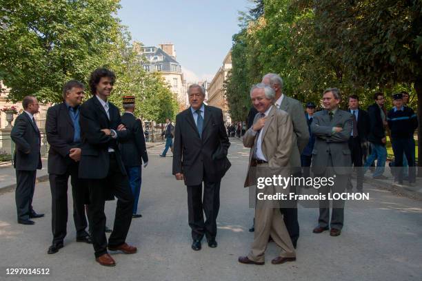 Ancien président du Sénat et homme politique gaulliste français Christian Poncelet, le 25 septembre 2008, Paris, France.