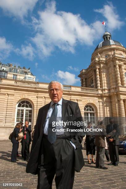 Ancien président du Sénat et homme politique gaulliste français Christian Poncelet, le 25 septembre 2008, Paris, France.