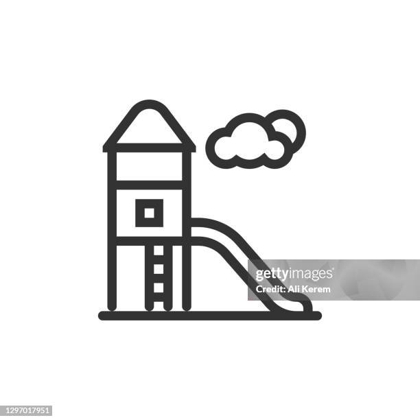 playground line icon - empty playground stock illustrations