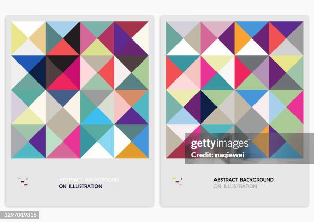 geometric mosaic pattern banner backgrounds for design - kaleidoscope pattern stock illustrations