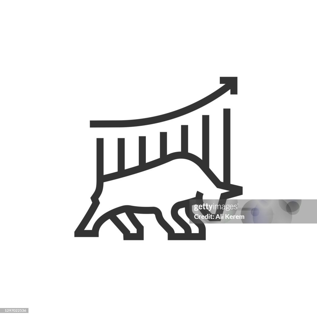 Bull Market Line Icon