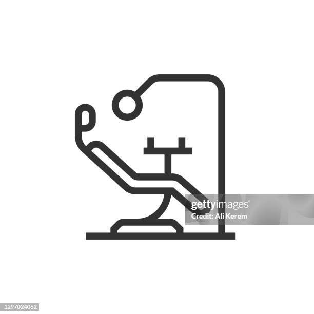 dentist chair line icon - dentist's chair stock illustrations