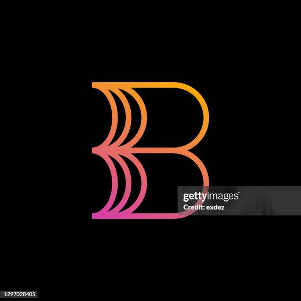 anpassbares b-buchstaben-logo - buchstabe b stock-grafiken, -clipart, -cartoons und -symbole