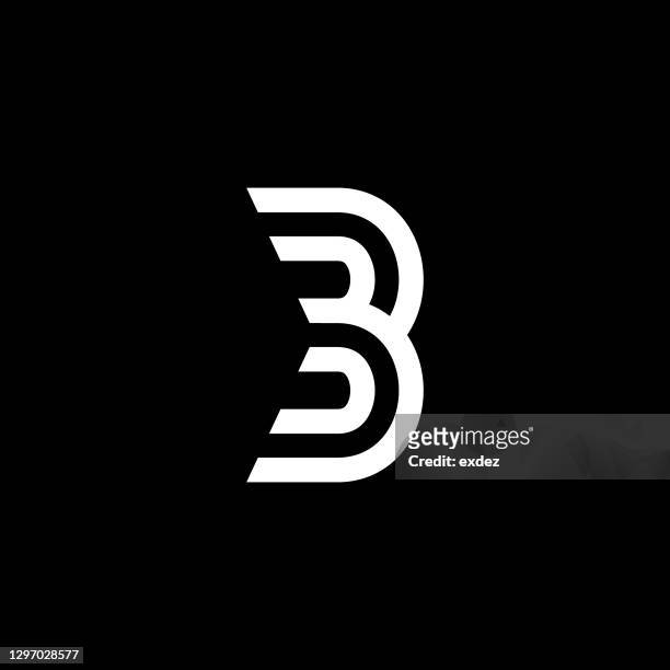 anpassbares b-buchstaben-logo - logo corporate stock-grafiken, -clipart, -cartoons und -symbole