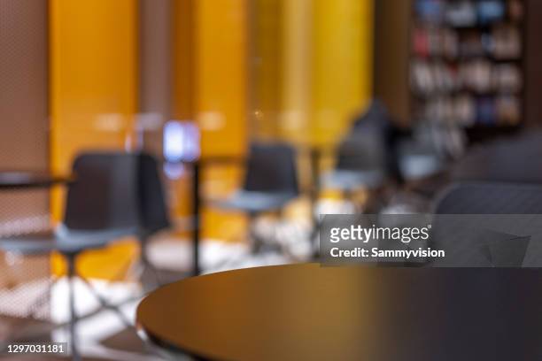 close-up of empty table in library - library empty stock pictures, royalty-free photos & images