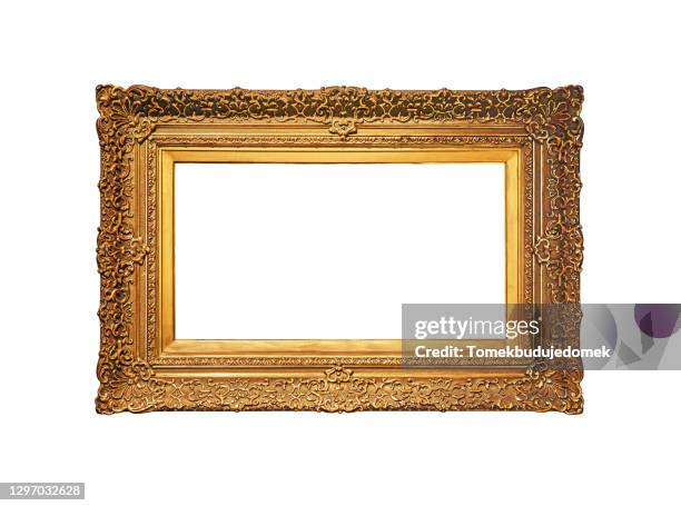 picture frame - bilderrahmen gold stock-fotos und bilder