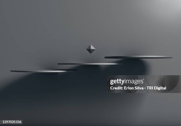 modern geometric graphic composition with light and shadow work - floating shelves stock pictures, royalty-free photos & images