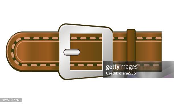 ilustraciones, imágenes clip art, dibujos animados e iconos de stock de cinturón con hebilla - abrochar con el cinturón