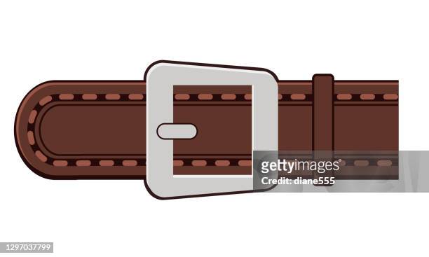 ilustraciones, imágenes clip art, dibujos animados e iconos de stock de cinturón con hebilla - abrochar con el cinturón