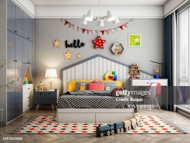 kinderkamer - headboard stockfoto's en -beelden