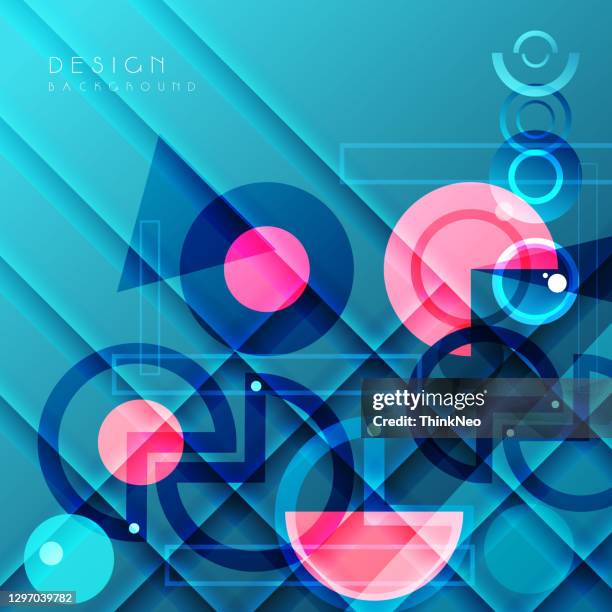 abstract 3d colorful circle geometric pattern design and background. - plastic texture stock illustrations