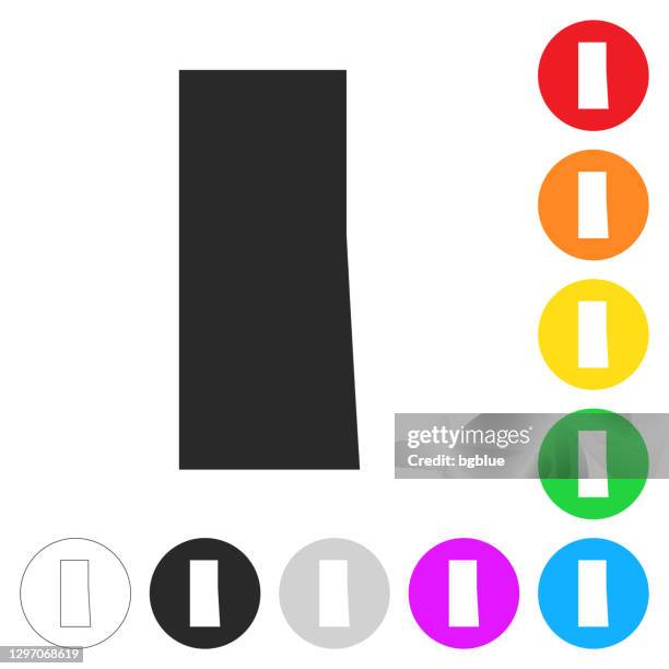 saskatchewan map - flat icons on different color buttons - regina stock illustrations