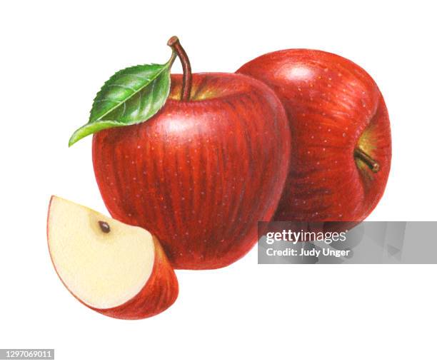 stockillustraties, clipart, cartoons en iconen met appels rood heerlijk - red delicious