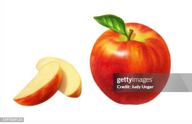 stockillustraties, clipart, cartoons en iconen met apple & slices - apple