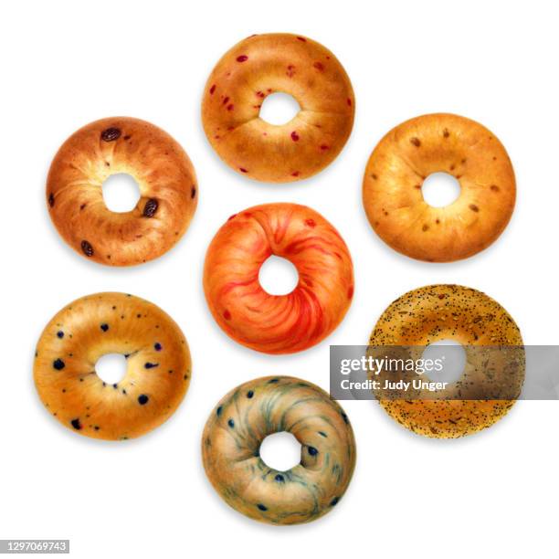 bagels in a circle - bagel stock illustrations