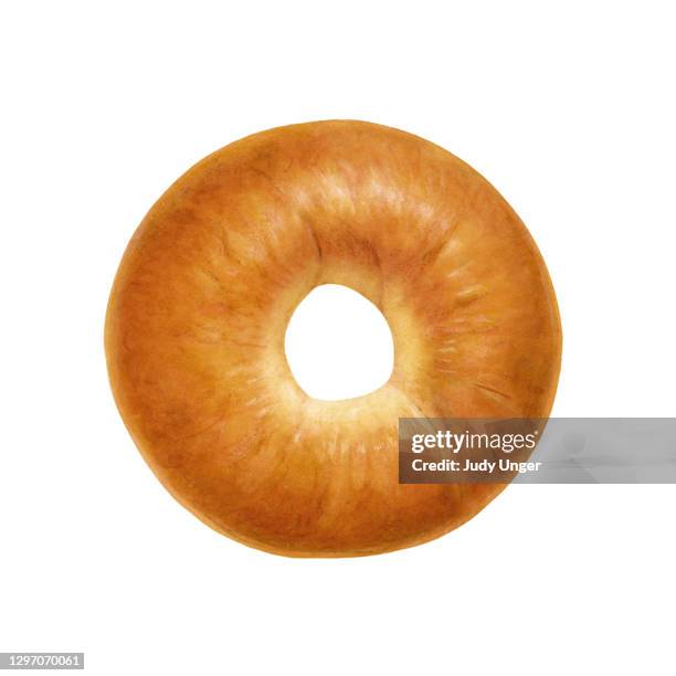 bagel plain - photo realism stock illustrations