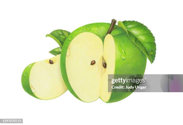 apple granny smith - saturated stock illustrations
