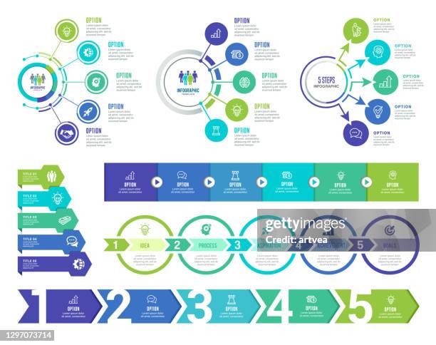 illustrazioni stock, clip art, cartoni animati e icone di tendenza di elementi infografici - trend