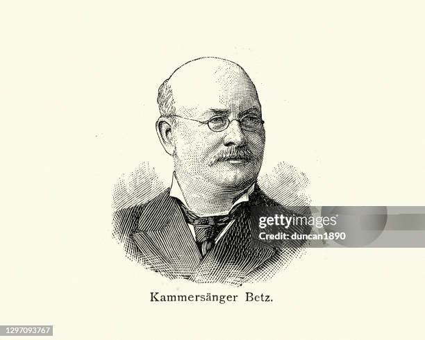 franz betz, german bass-baritone opera singer, 19th century - baritone saxophone stock illustrations