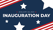 Inauguration Day - January 20, 2021 Text for 46th Elected President Joe Biden with Patriotic Stars and Stripes Design Background Vector Illustration