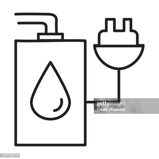 home efficiency electric water tank thin line icon set - editable stroke - boiler stock illustrations