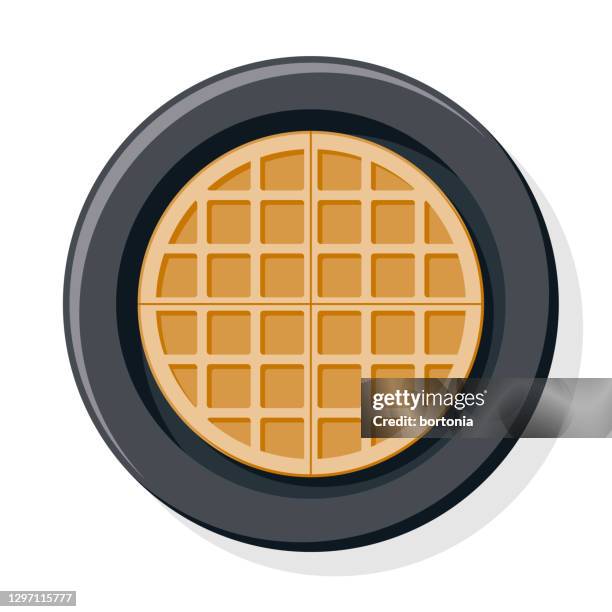 waffle overhead icon - waffle fries top down stock illustrations