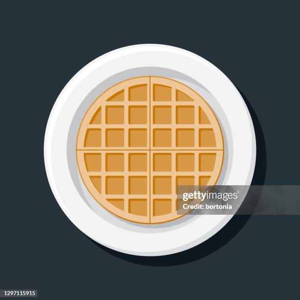 waffle overhead icon - waffle fries top down stock illustrations