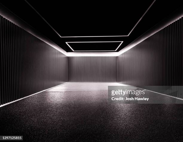 futuristic empty room,3d rendering - hanger foto e immagini stock