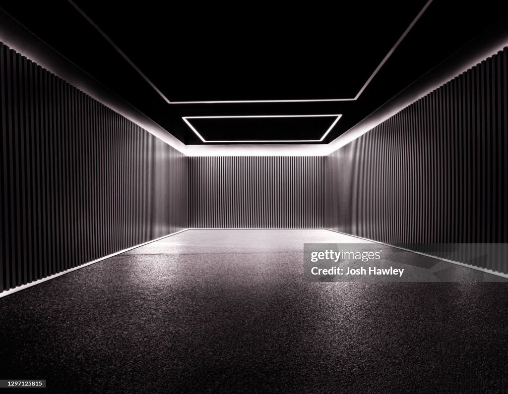 Futuristic empty room,3d Rendering