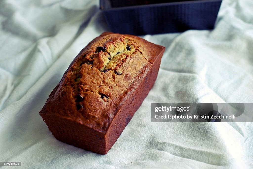 Baking homemade banana bread