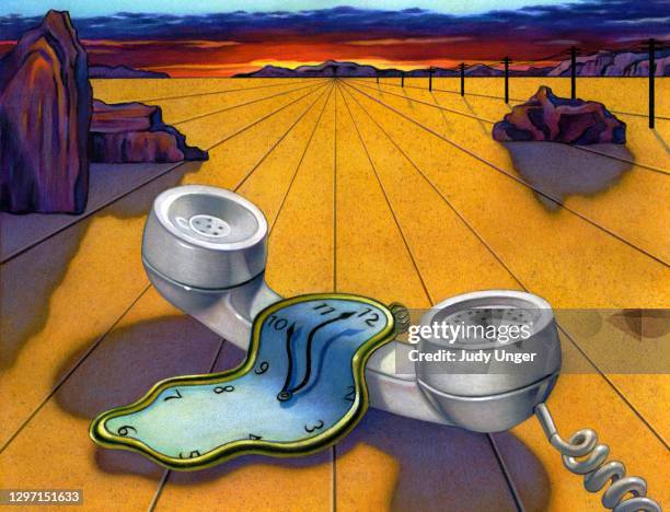 dali landscape - surreal stock illustrations