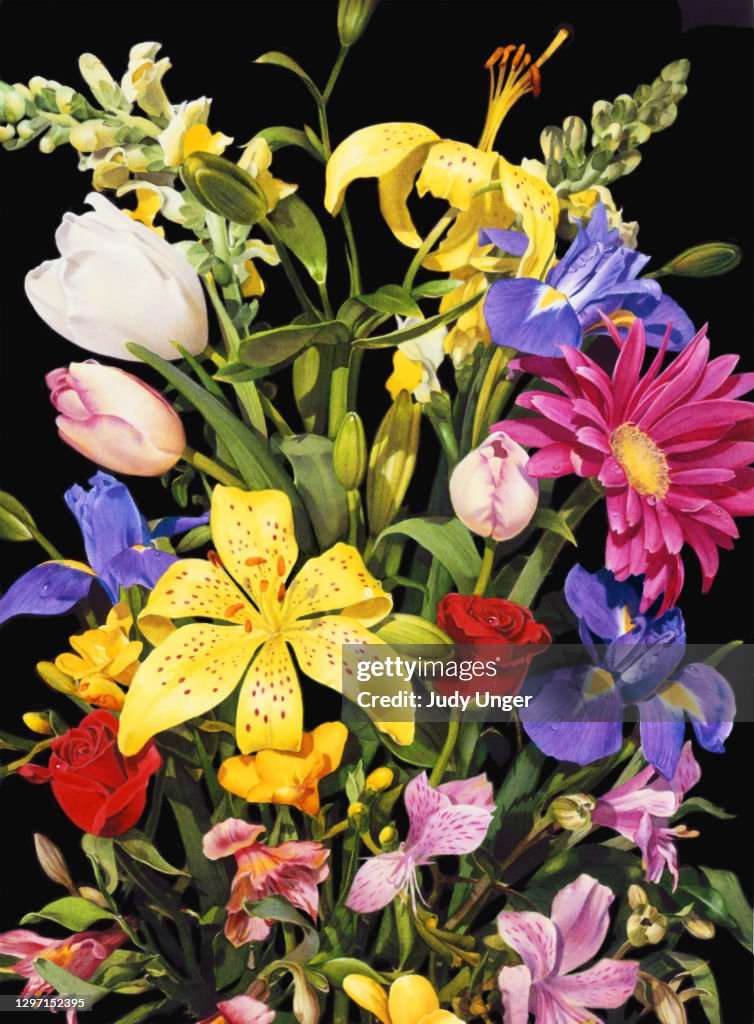 Floral with Yellow Lily