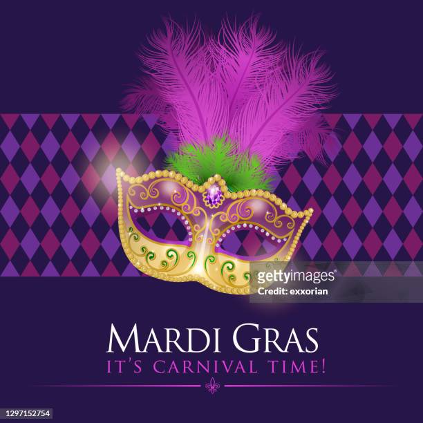 mardi gras carnival time - mardi gras flashing stock illustrations