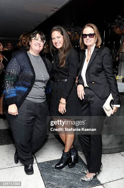 Catherine Opie, Katherine Ross and Lisa Love attend at Soho House on October 19, 2011 in West Hollywood, California.