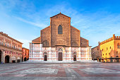 Bologna, Italy. View of Basilica di San Petronio