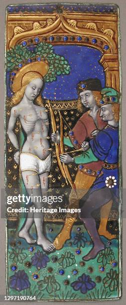 Triptych Panel with Saint Sebastian, French, 15th-16th century. Artist Unknown.