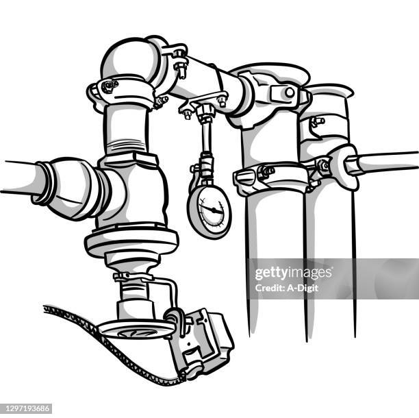 illustrations, cliparts, dessins animés et icônes de soupape d’écoulement de protection contre l’incendie - système découlement des eaux