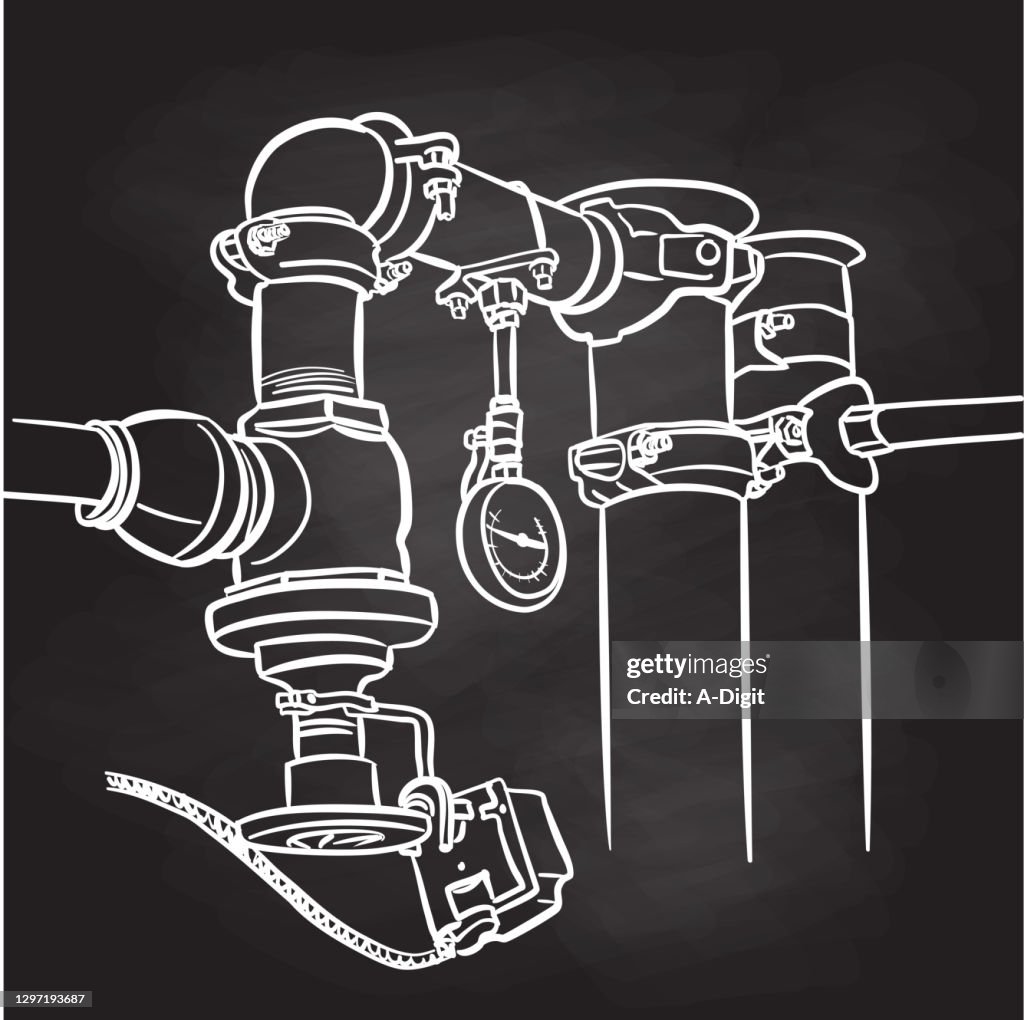 Fire Protection Flow Valve Chalkboard