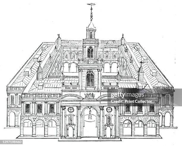 The second Royal Exchange 1844. The Royal Exchange in the City of London, designed by Edward Jarman. This was the second building on the site, the...