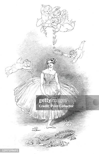 Taglioni's Farewell - by Kenny Meadows, 1845. The final performance - or swansong - of Italian ballerina Maria Taglioni: '...one of the first and...