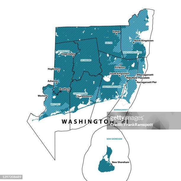 rhode island washington county vector map - westerly rhode island stock illustrations