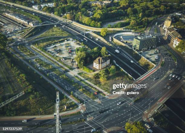 road intersection in duisburg germany - duisburg stock pictures, royalty-free photos & images