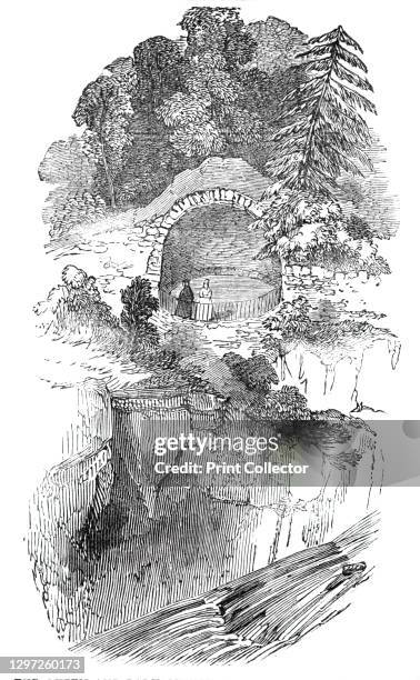 The Queen and Lady Glenlyon visiting the Falls of the Fender, 1844. Queen Victoria and her friend Anne Murray, Duchess of Atholl visit a waterfall in...