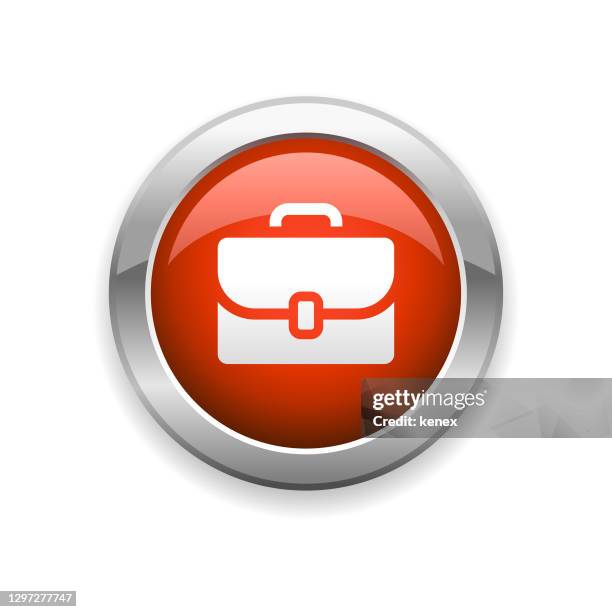 briefcase glossy icon - holding toolbox stock illustrations