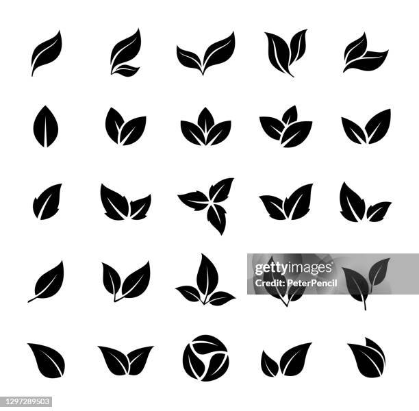leaves icon - vector stock illustration. leaf shapes collection - tea leaf logo stock illustrations
